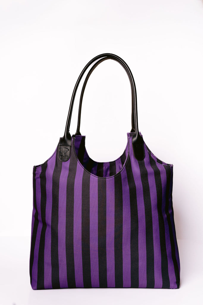 Black & Purple Tote Bags