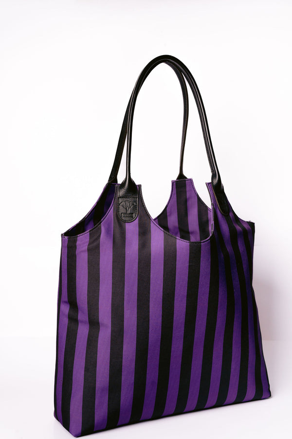 Black & Purple Tote Bags