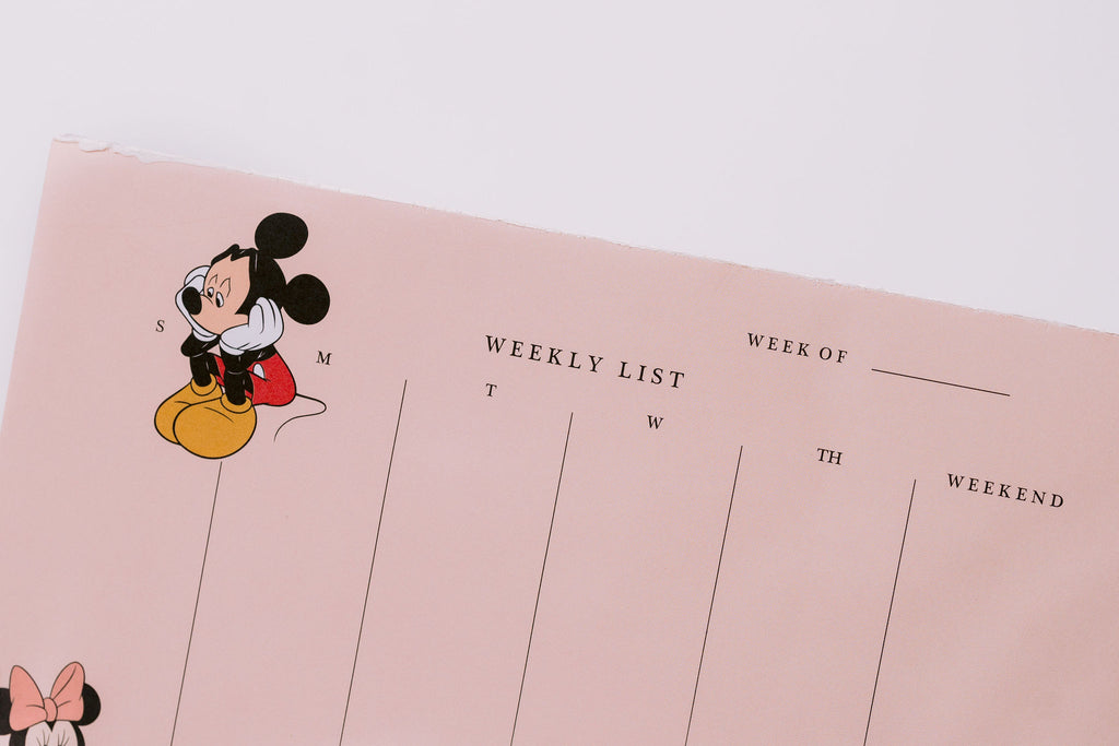 Mickey's undated weekly Planner