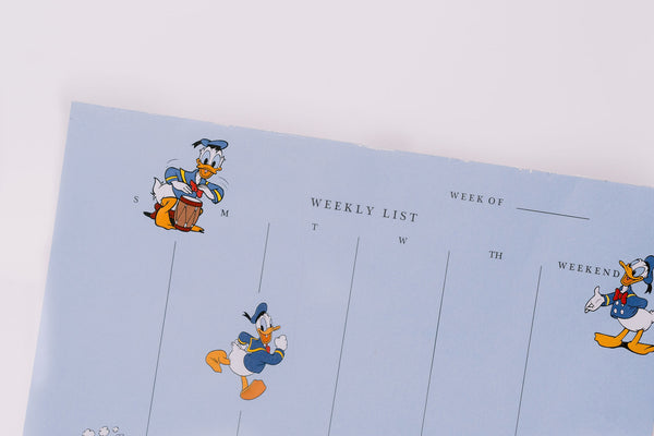 Donald's undated weekly planner