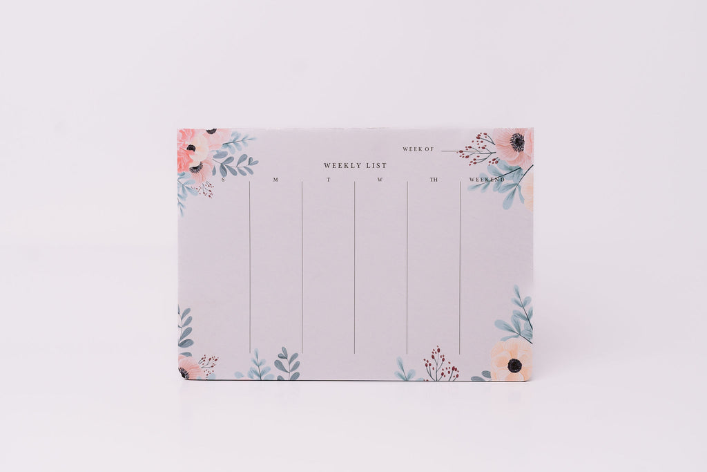 Floral design 2, undated weekly planner