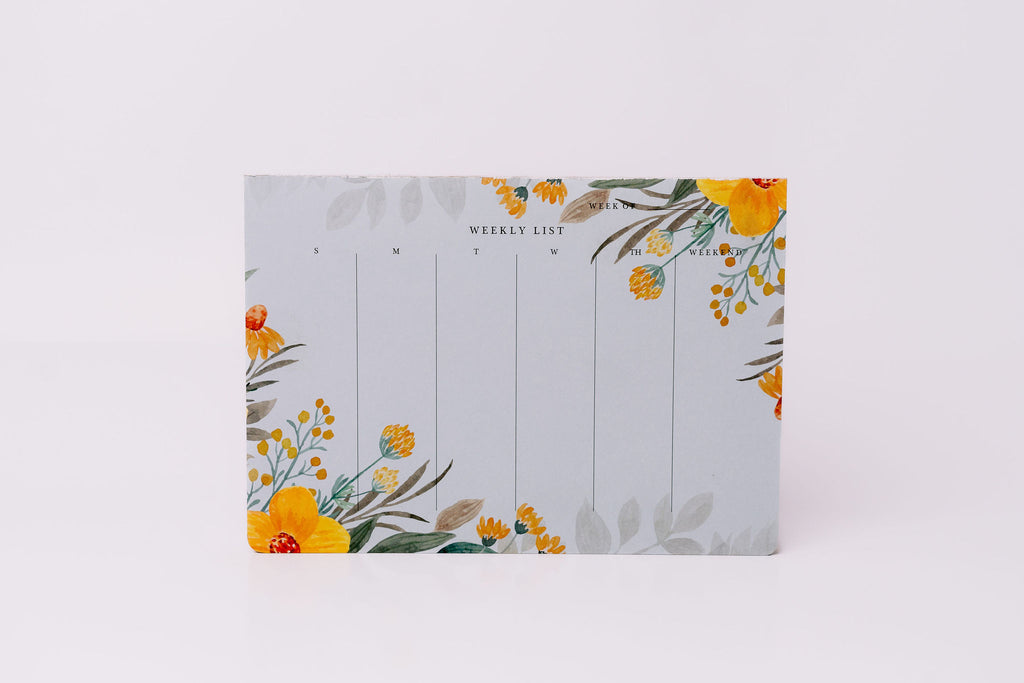 Floral design 4, undated weekly planner