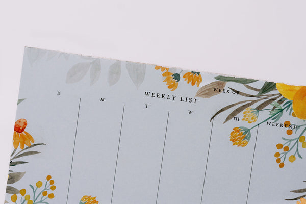 Floral design 4, undated weekly planner