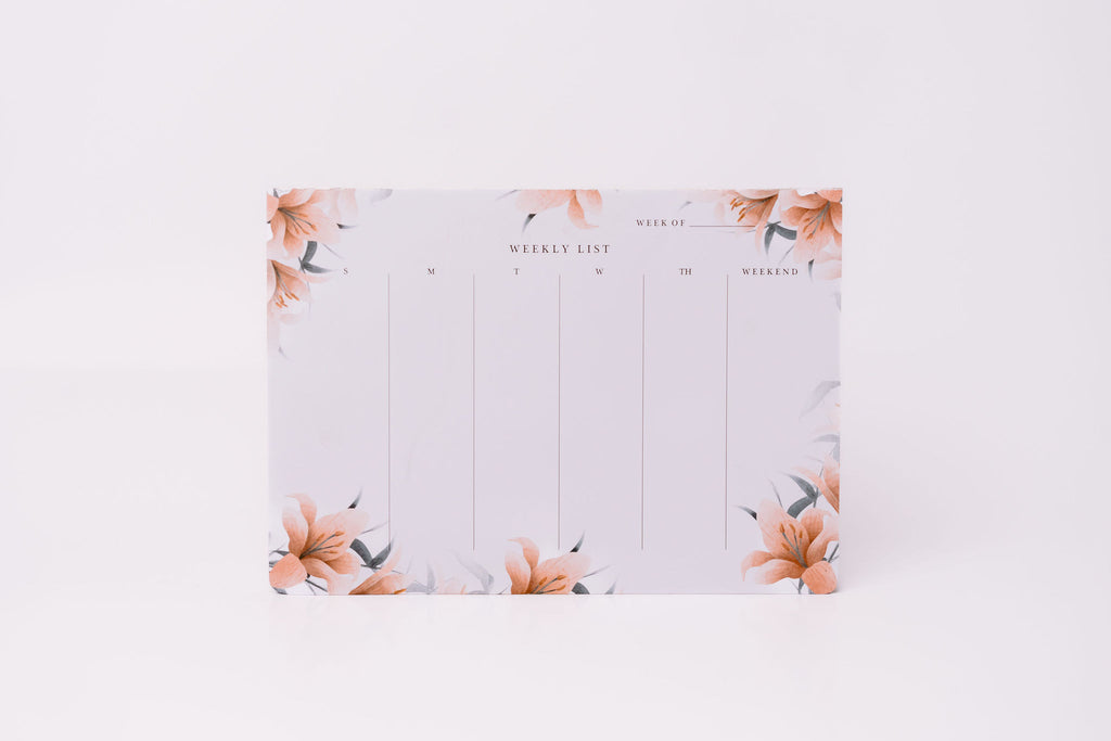 Floral design 3, undated weekly planner