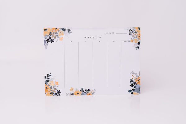 Floral design 1, Undated Weekly Planner