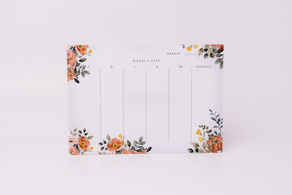 Floral design 6, undated weekly planner