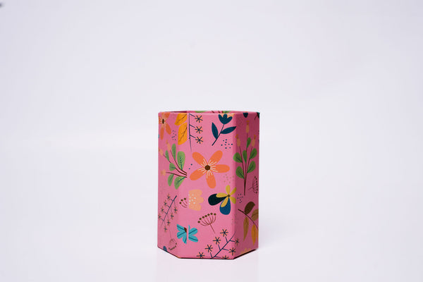 Floral Pink Cardboard Pencil Case