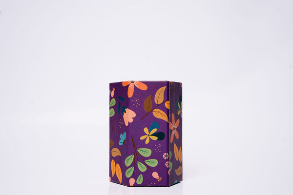 Floral Purple Cardboard Pencil Case