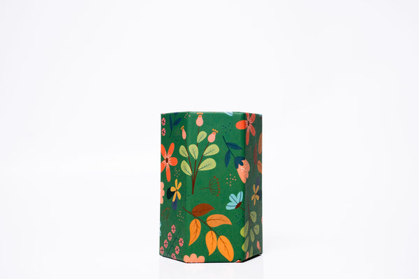 Floral Green Cardboard Pencil Case