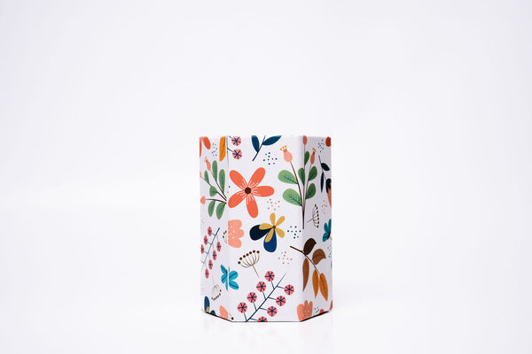 Floral White Cardboard Pencil Case