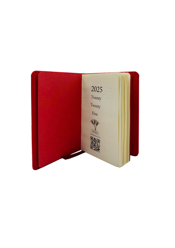 Red A6 Classic Leather Planner