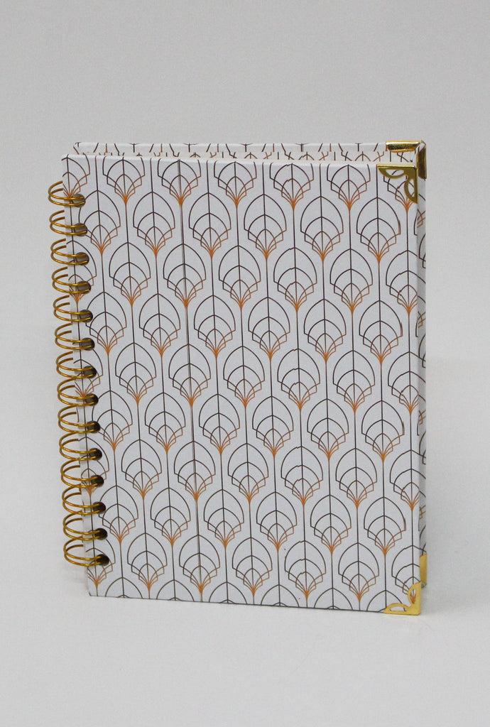 Art Deco Spiral Notebook - Hardcover, A5, Lined