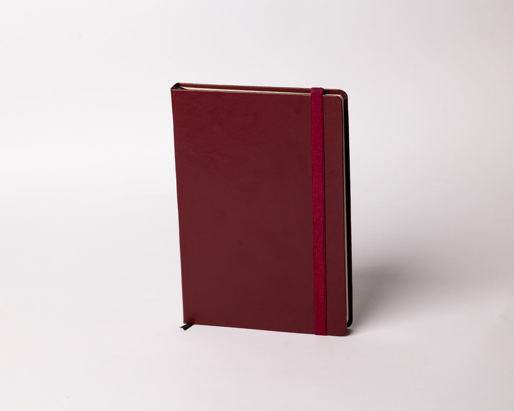 Burgundy Classic Leather A5 Notebook