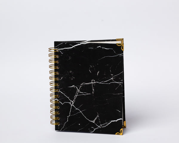 Marble Spiral Notebook - Hardcover, A5, Lined