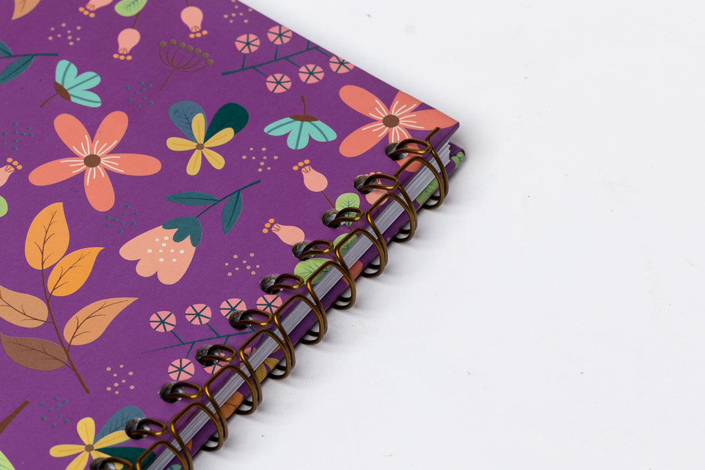 Floral Spiral Notebook - Hardcover, A5, Lined