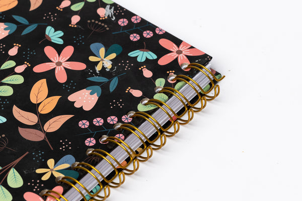 Floral Spiral Notebook - Hardcover, A5, Lined