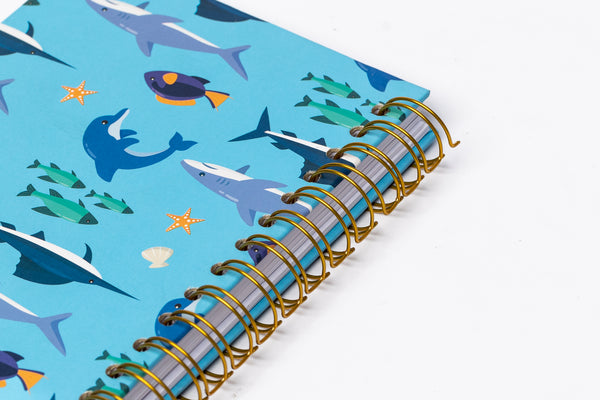 Marine Life Spiral Notebook - Hardcover, A5, Lined