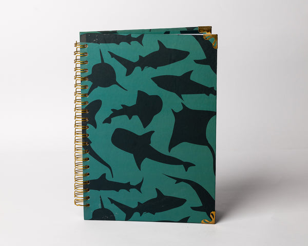 Marine Life Spiral Notebook - Hardcover, A4, Lined